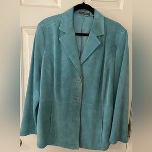 Liz Claiborne suede blazer. 16W. Fully lined. Slit pockets.